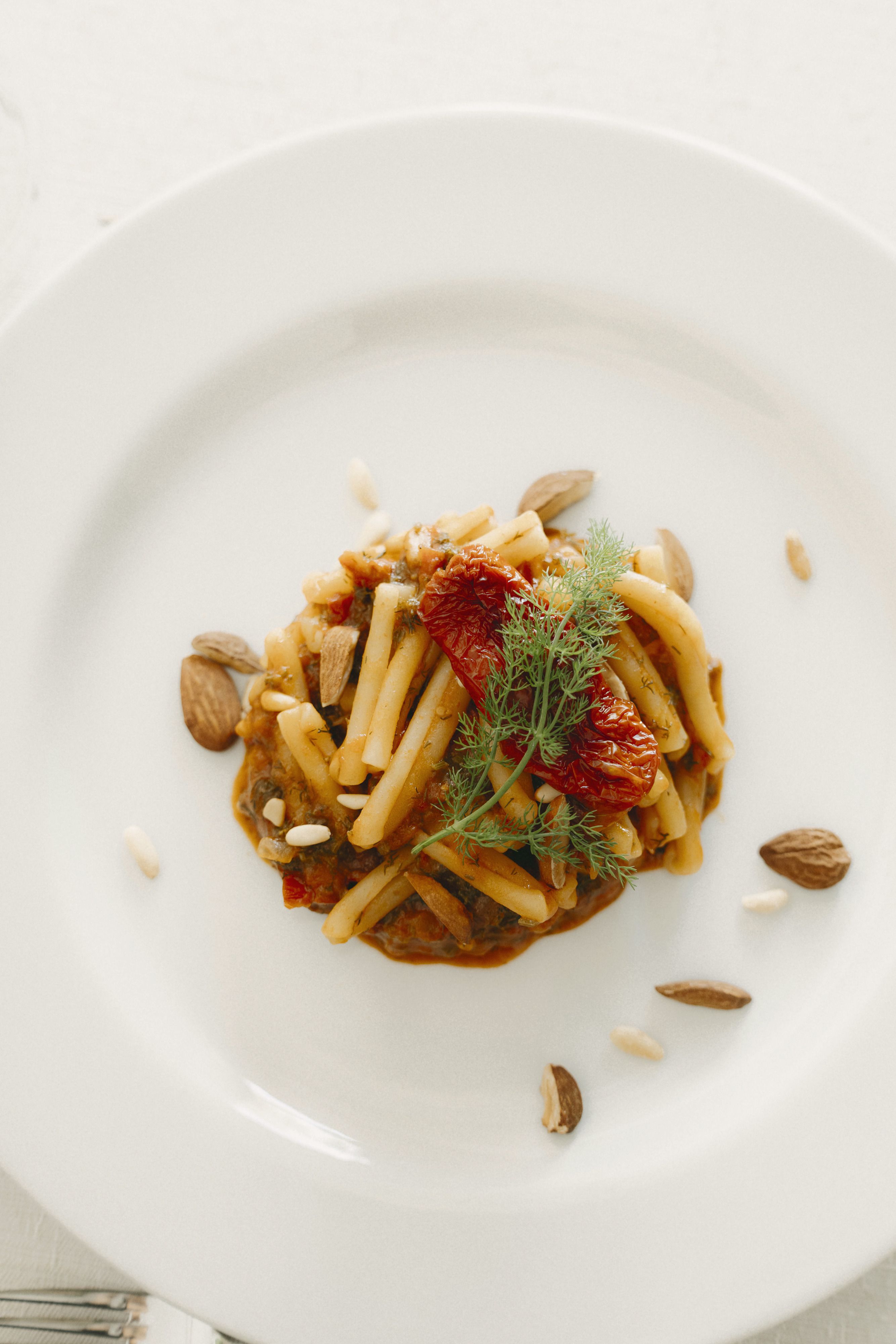 Casarecce al pesto nisseno viste dall’alto